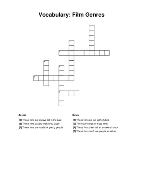 film genre Crossword Clue